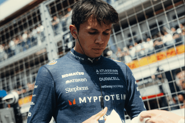 Williams' Alex Albon at the F1 Canadian GP before making accusations over Colapinto and Lawson