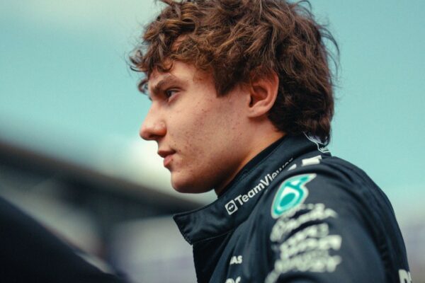 Mercedes' Kimi Antonelli after his DNF at the 2025 F1 British GP