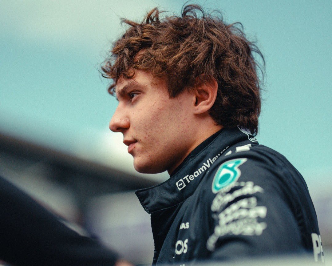 Mercedes' Kimi Antonelli after his DNF at the 2025 F1 British GP