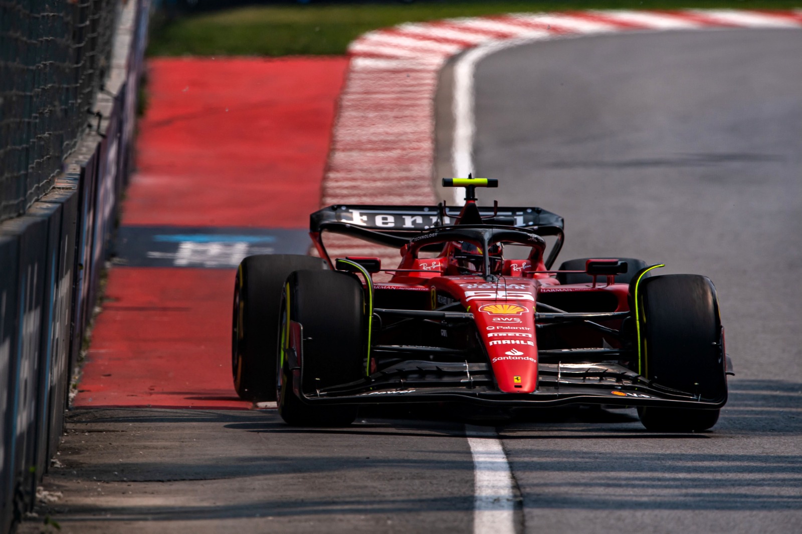 Sainz getting close to the Wall of Champions at the 2023 Canadian Grand Prix