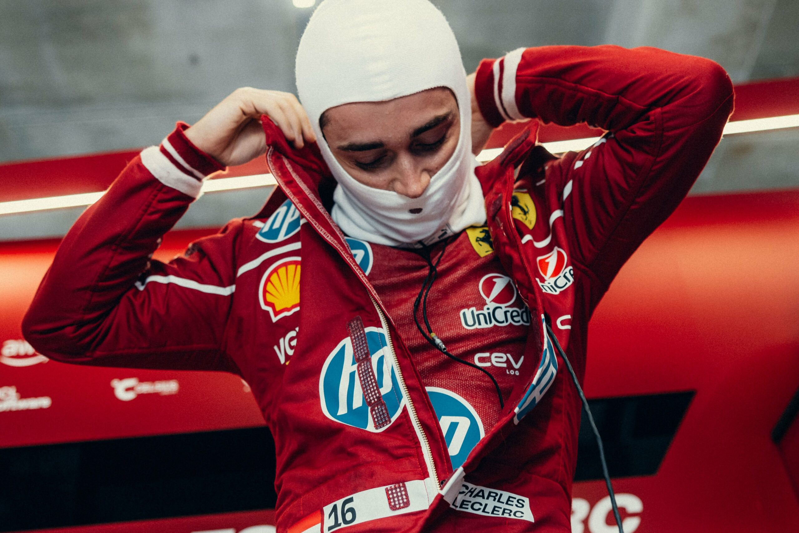Scuderia Ferrari's Charles Leclerc at the Imola GP Qualifying session