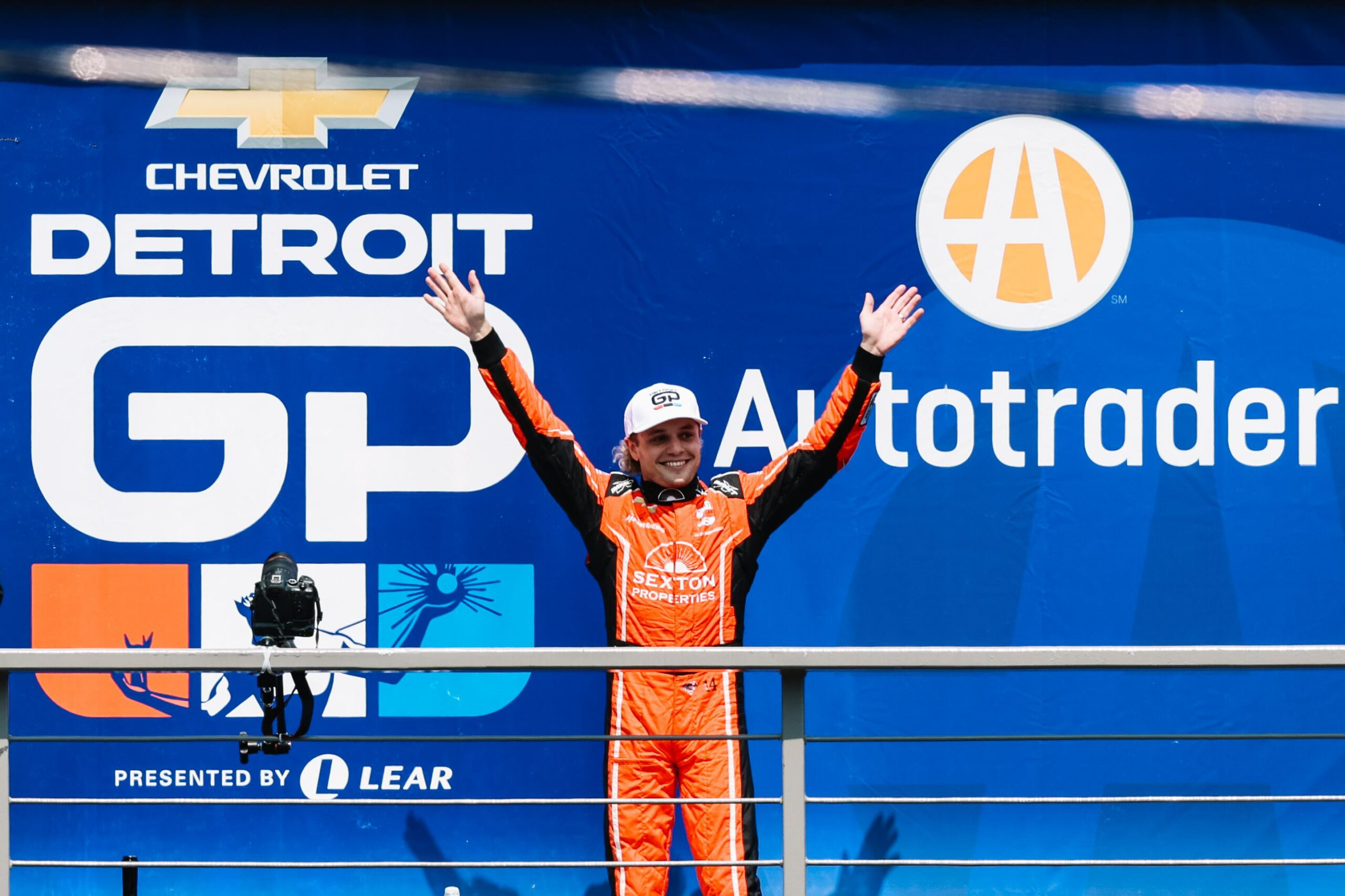 Santino Ferrucci for AJ Foyt Racing finished second during the IndyCar Detroit GP