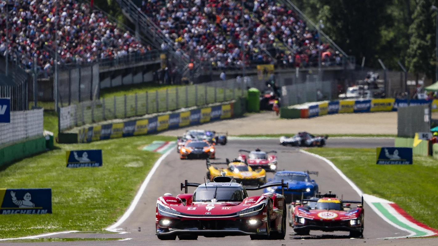 Toyota beats Ferrari at 2026 WEC 6 Hours of Imola after strategic duel as late LMGT3 drama hands WRT BMW a narrow class victory.