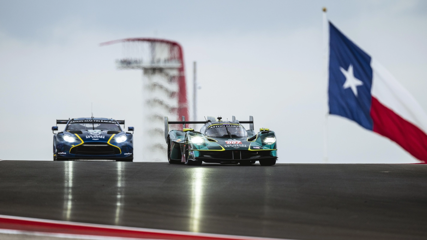 Harry Tincknell led 2026 WEC Lone Star Le Mans FP2 for Aston Martin at COTA, while Zacharie Robichon topped LMGT3 for Heart of Racing.
