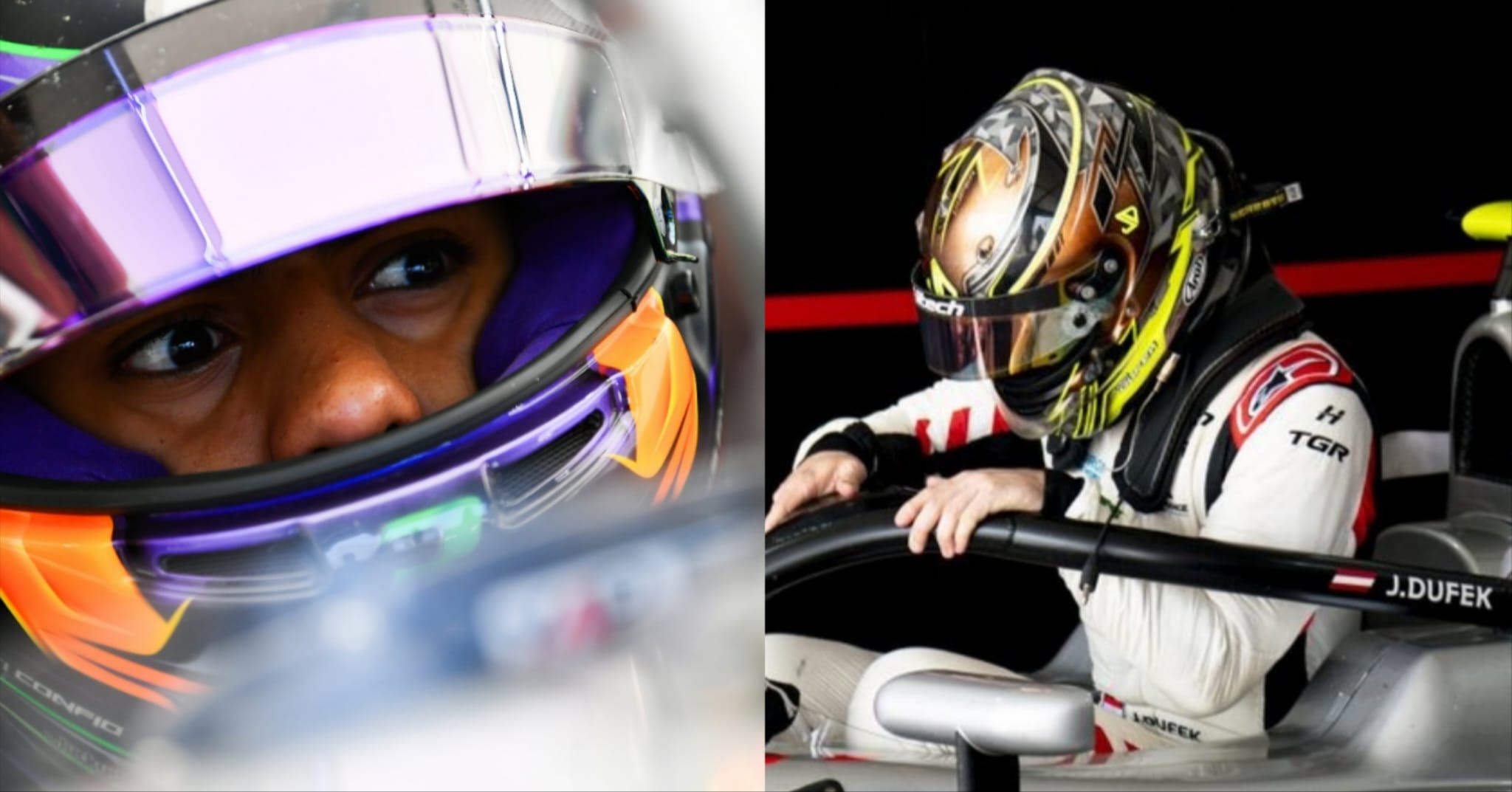 F3 Hitech's Joshua Dufek and his replacement Jesse Carrasquedo following 2025 mid-season switch