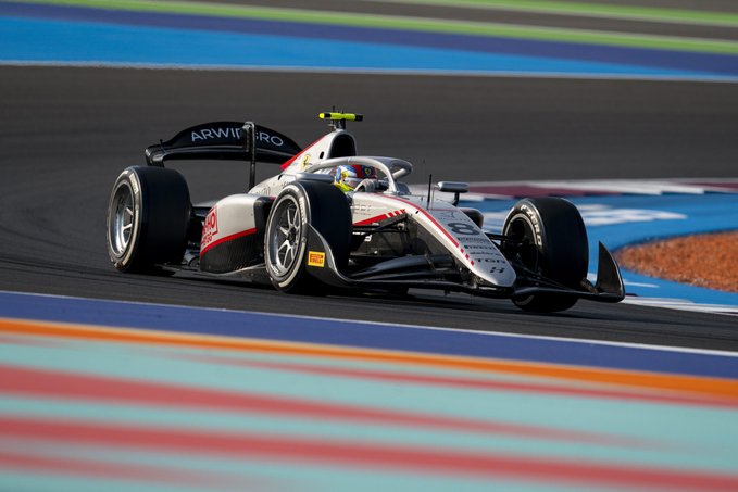 Dino Beganovic for Hitech TGR at the 2025 F2 Qatar GP