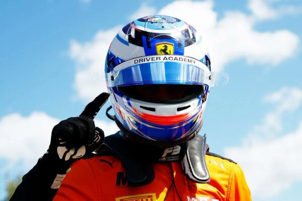 Tuukka Taponen celebrates his first F3 pole in Budapest as MP Motorsport's progress puts him in position to target victory Sunday.