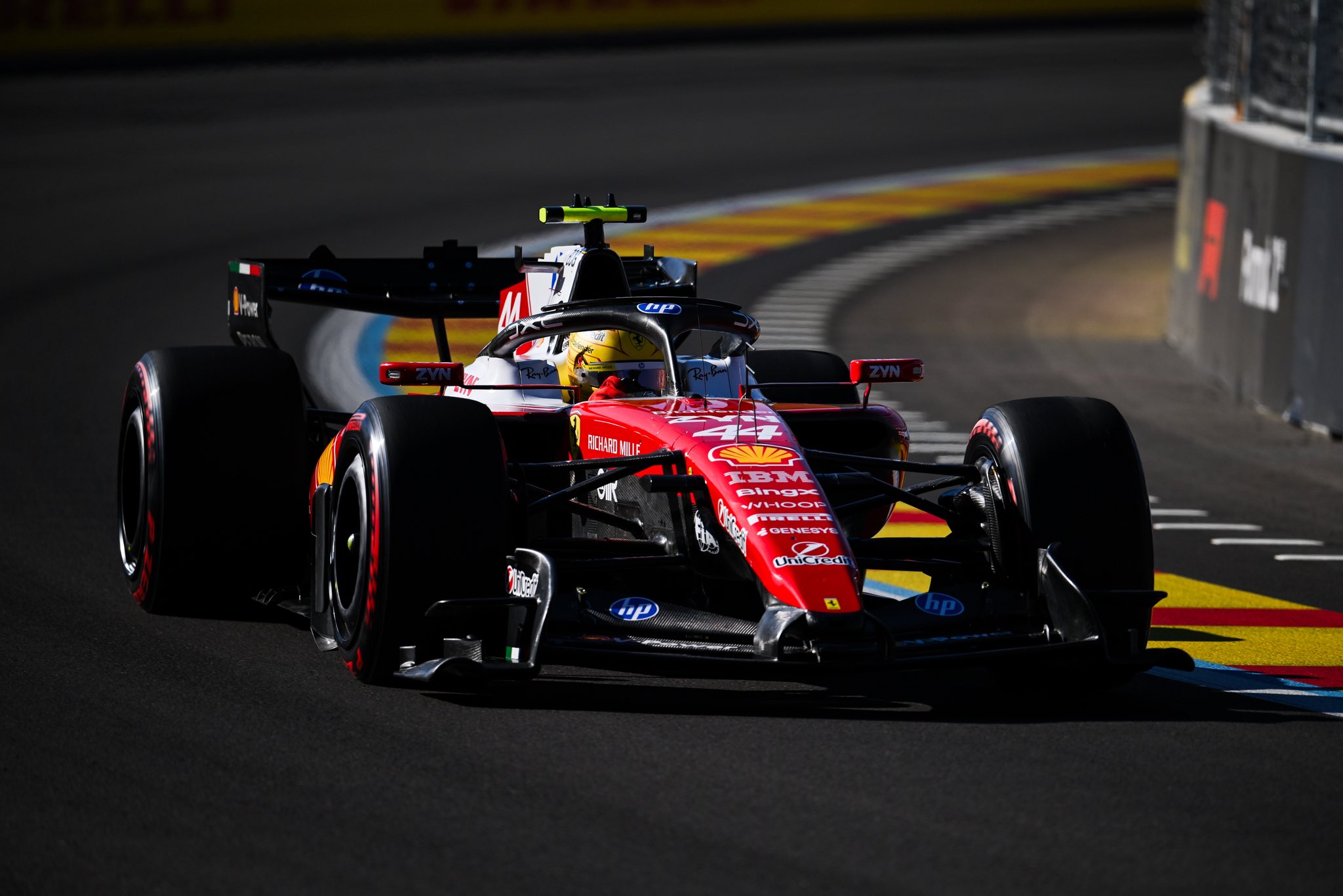 Lewis Hamilton on track for Ferrari at the 2026 Spanish GP.