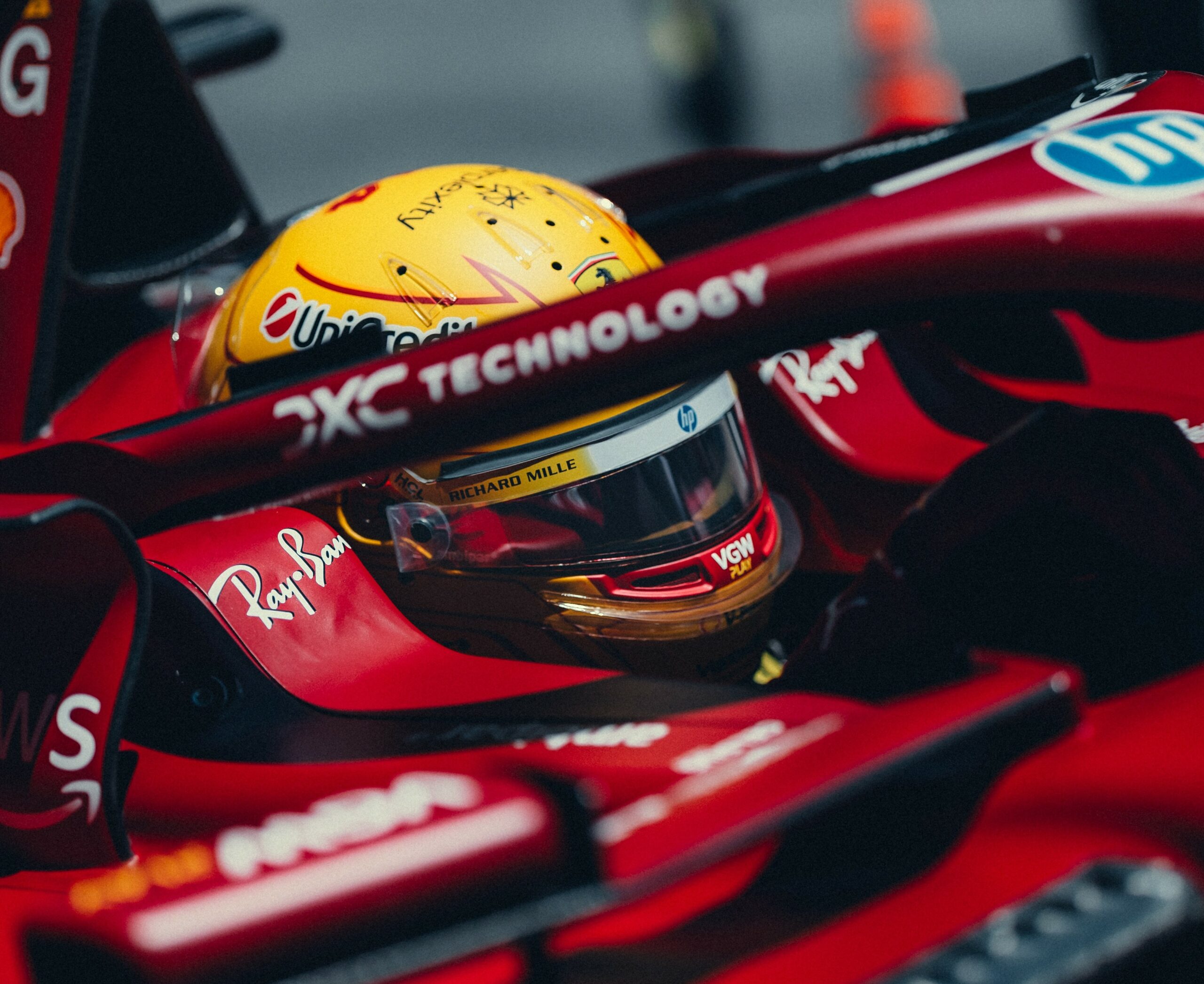 Lewis Hamilton in his Scuderia Ferrari SF-25 at the F1 Barcelona GP