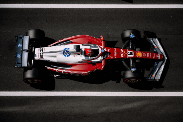 Charles Leclerc on track at the Italian Grand Prix 2025