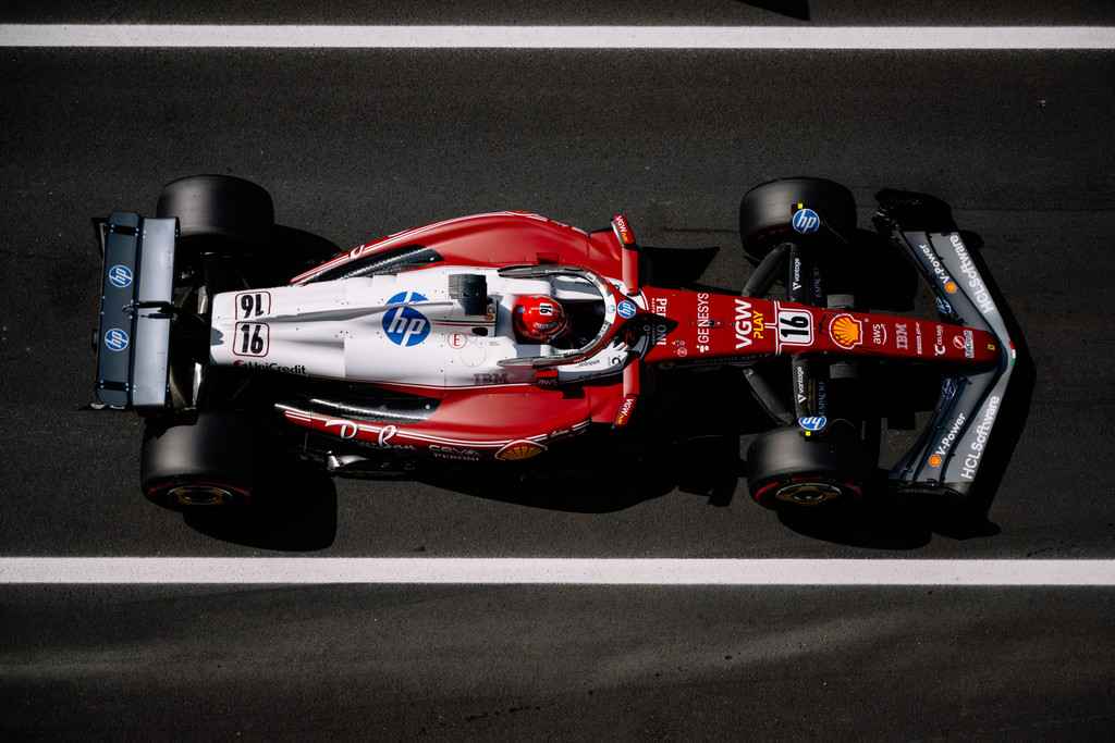 Charles Leclerc on track at the Italian Grand Prix 2025