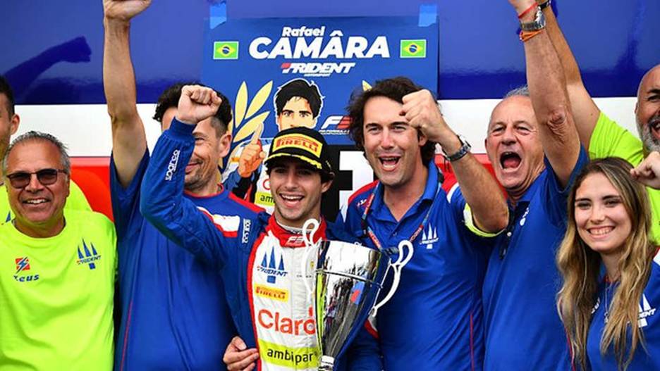 Câmara and Trident Team, 2025 Hungarian GP, F3 Budapest. Team lost Teams' Championship in Monza at 2025 Italian GP