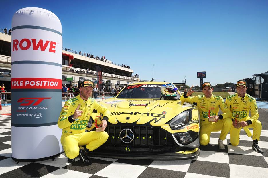 Maro Engel and Lucas Auer lead the GT World Challenge (GTWC) with skill, teamwork, and consistency in the Mann-Filter Mercedes-AMG.