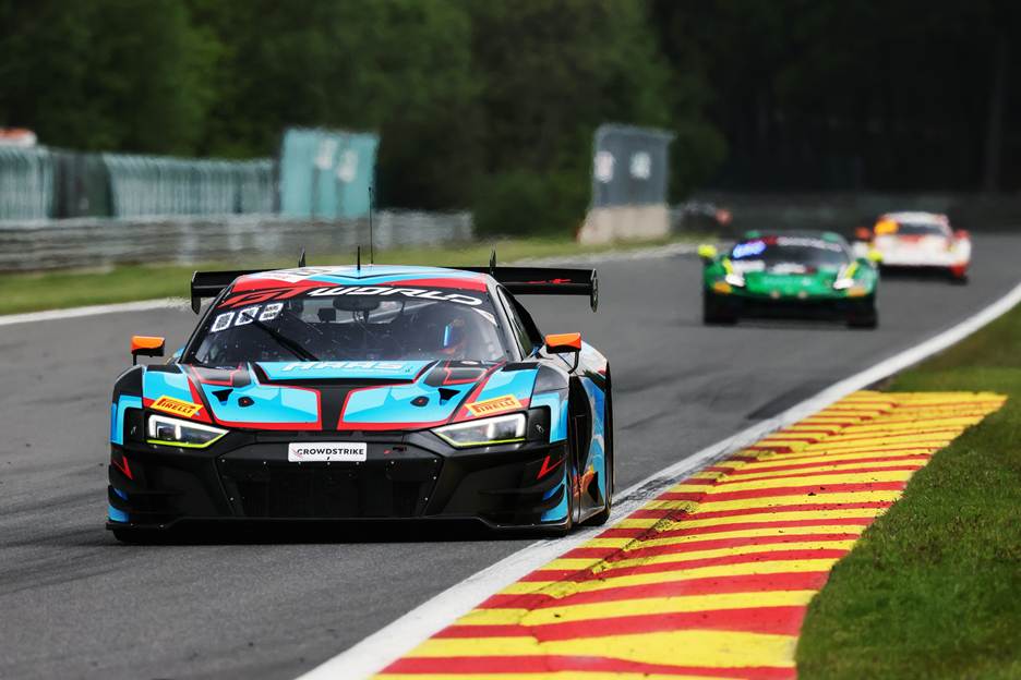 Haase led day one of the 2026 Spa 24 Hours Prologue for Eastalent Audi, with Picariello close behind for Boutsen VDS Porsche.