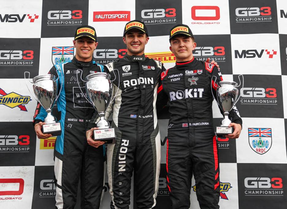 Podium, Race 2, 2025 GB3 Championship, Round 7, Donington Park