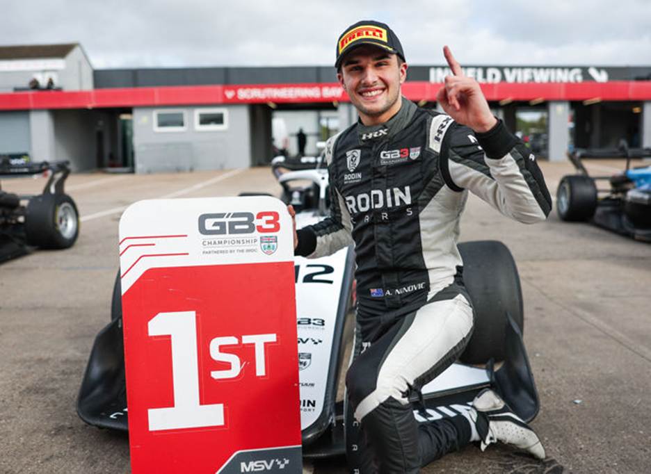 Alex Ninovic, Winner, Race 2, 2025 GB3 Championship, Round 7, Donington Park