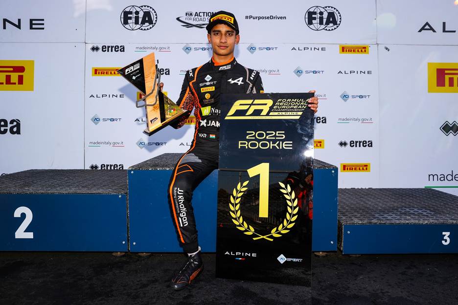 Dion Gowda, Van Amersfoort Racing, Rookie Champion after 2025 FRECA Round 10 Race 1 in Monza