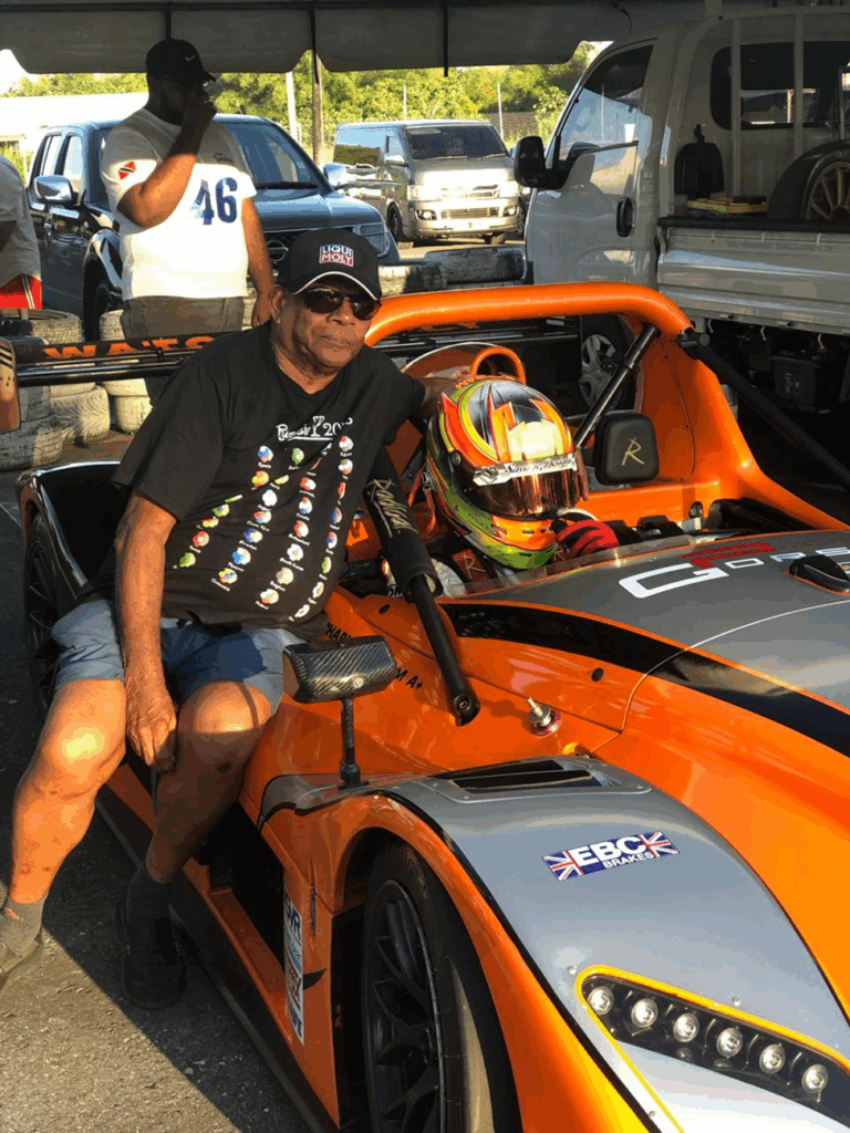 Zachary Boodram with grandfather, Franklyn in Trinidad and Tobago