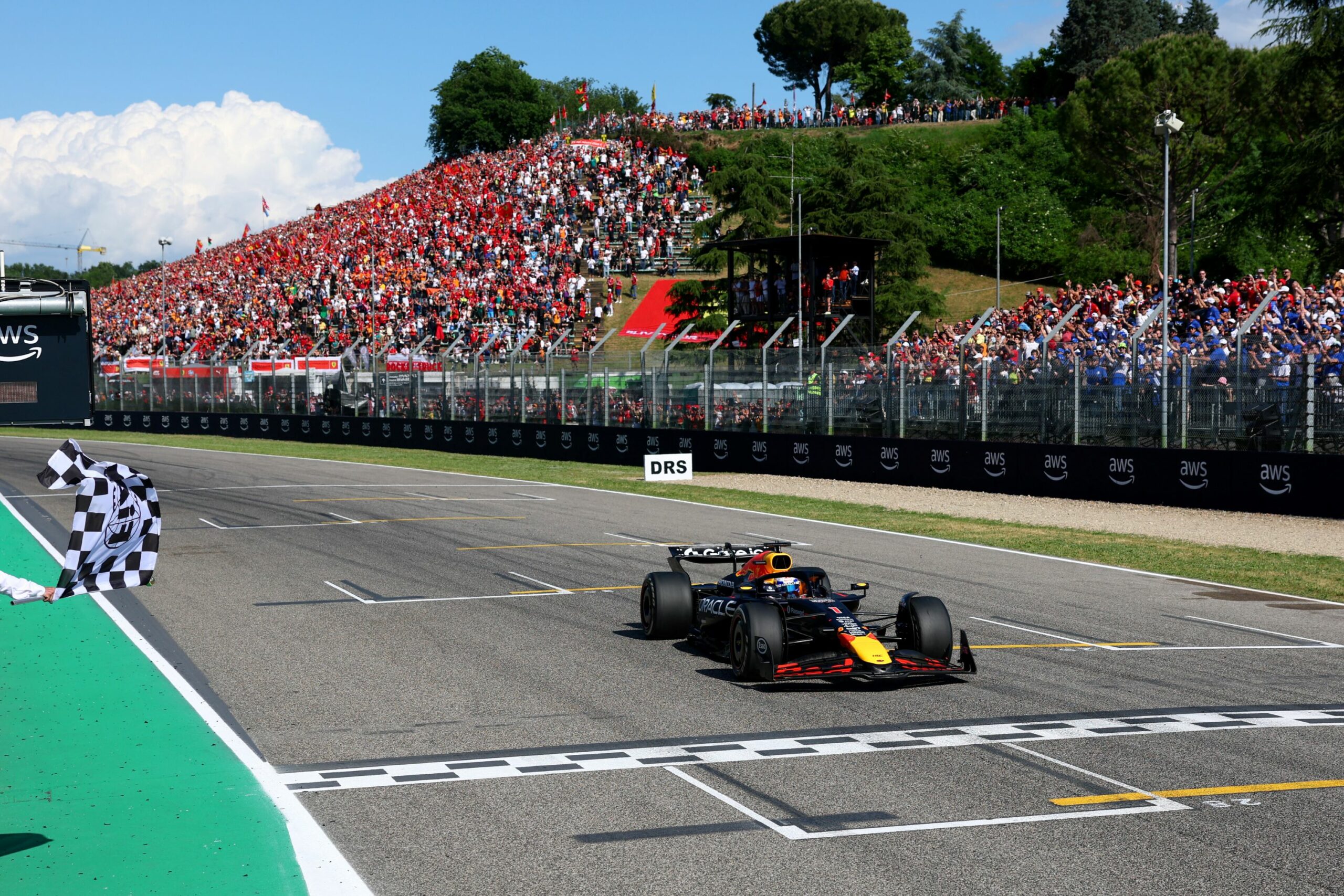 Max Verstappen of Red Bull winning the F1 Imola GP