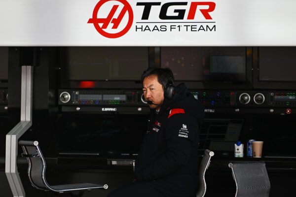 Haas F1 team principal Ayao Komatsu, during F1 testing shakedown in Barcelona.