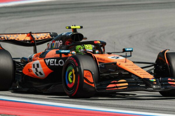 McLaren's Lando Norris on track during the F1 Barcelona GP Qualifying session