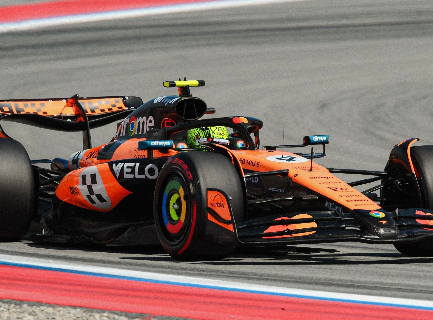McLaren's Lando Norris on track during the F1 Barcelona GP Qualifying session