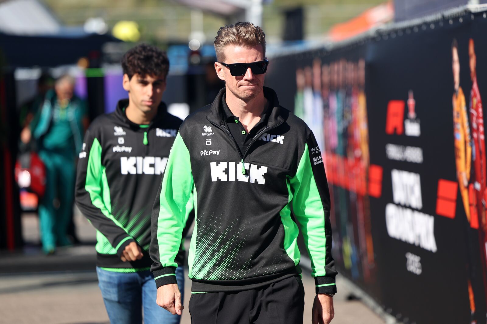 Sauber drivers, Nico Hülkenberg and Gabriel Bortoleto, at the 2025 F1 Dutch GP.