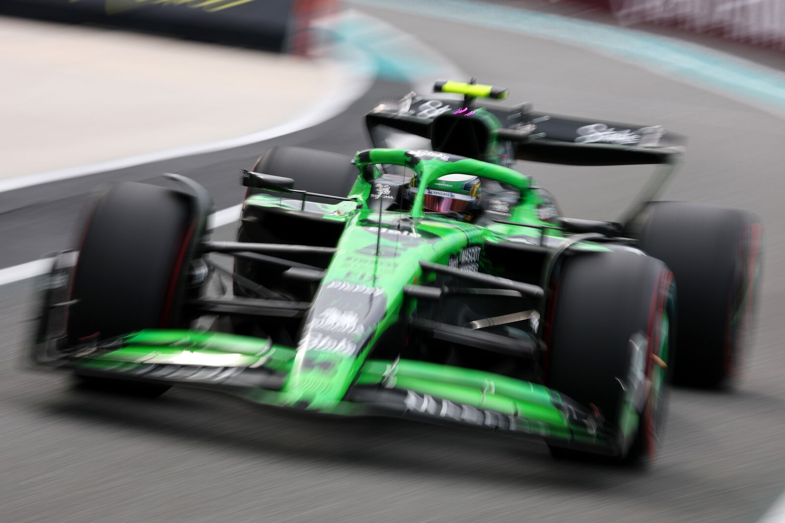 MAY 03: Gabriel Bortoleto of Brazil driving the (5) Kick Sauber C45 Ferrari on track during qualifying ahead of the F1 Grand Prix of Miami at Miami International Autodrome