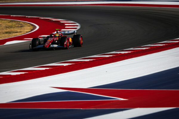 Lewis Hamilton drives his Ferrari SF-25 at the Circuit of the Americas during the F1 US GP 2025.