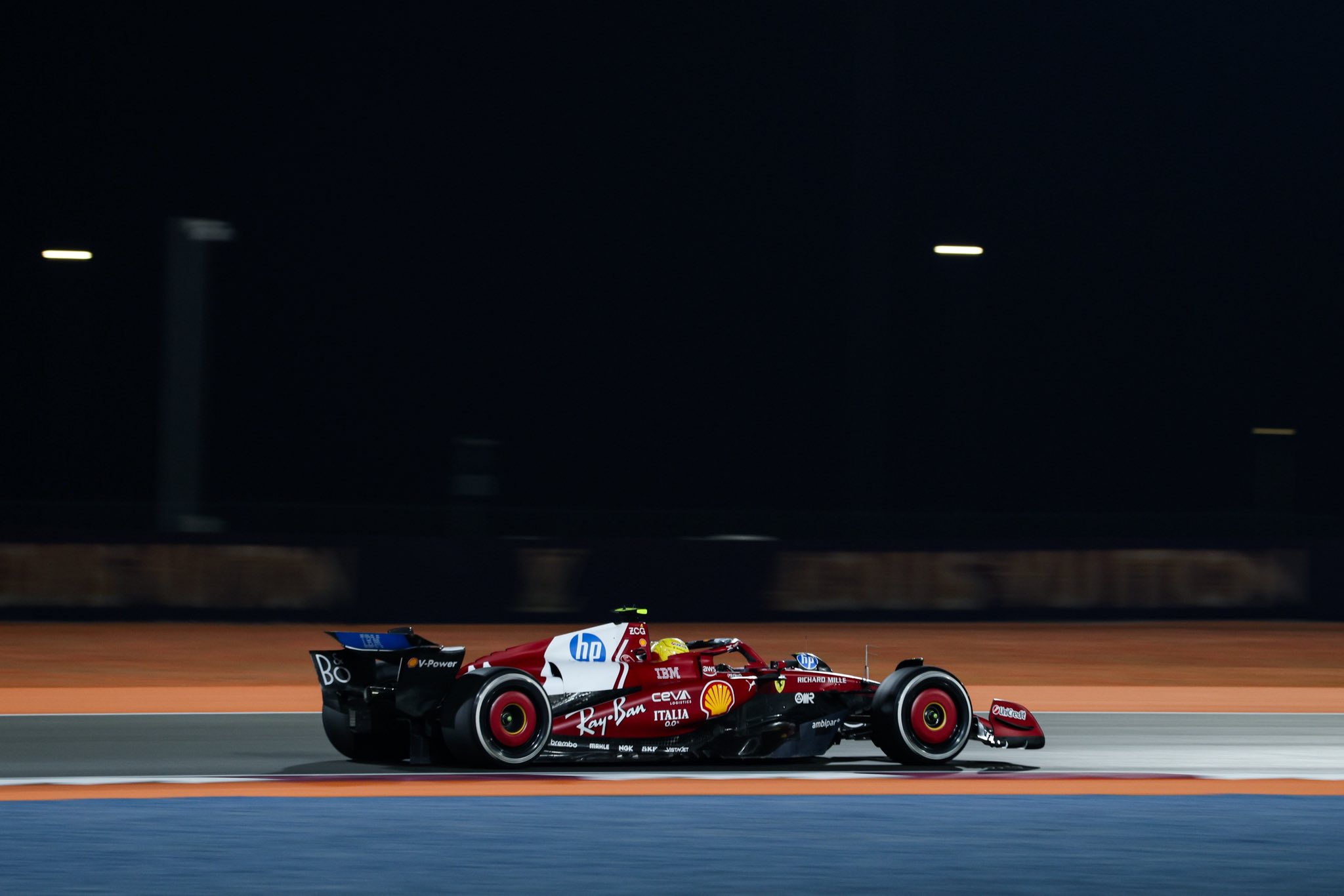 Lewis Hamilton out on track in Sprint Qualifying for the 2025 F1 Qatar GP.
