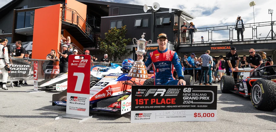 Liam Sceats returns for the 70th New Zealand Grand Prix at the 2026 CTFROT, chasing a second win after a late deal with HMD Motorsports.