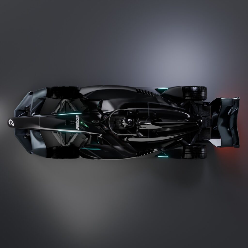 GEN4 car for FIA Formula E season 13 photographed from the top