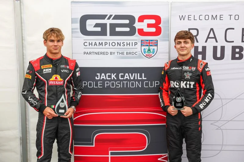 Nikita Bedrin and Deagen Fairclough split the two GB3 pole positions at Donington, with just 0.056s and 0.069s between them.
