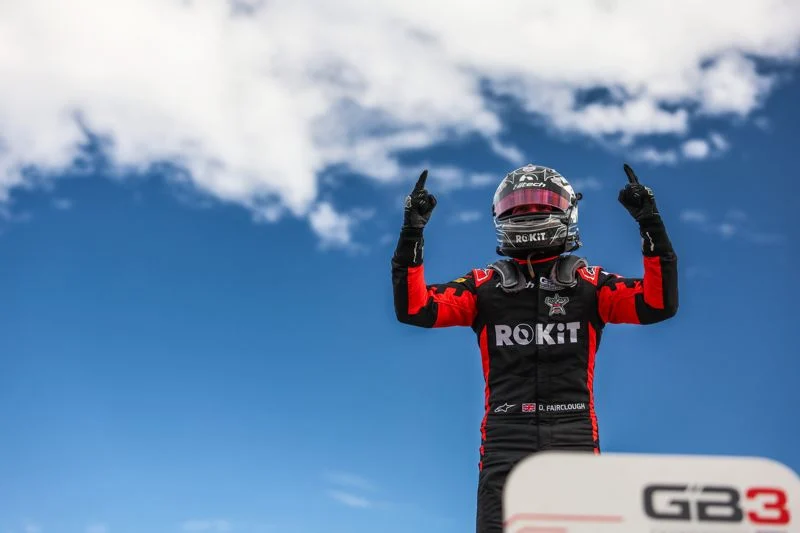 Fairclough completes a GB3 Donington Park double in Race 2 as Bedrin retires, with Wilson and Molnar completing the podium behind.