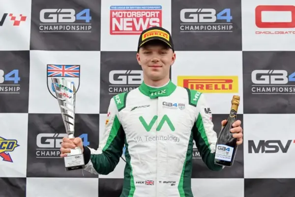 Torrin Byrne targets his first GB4 victory after charging from 17th to a maiden podium at Donington Park ahead of Silverstone 2026.