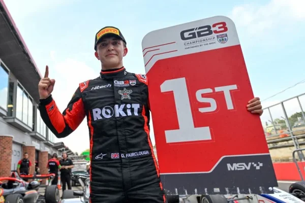 Deagen Fairclough dominates GB3 Race 2 at Brands Hatch to take his seventh win of 2026 ahead of Rowan Campbell-Pilling and Nikita Bedrin.