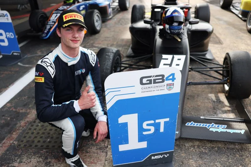Dayton Coulthard wins 2026 GB4 Silverstone finale after Bocquet penalty, in dramatic race with restarts and late battles.