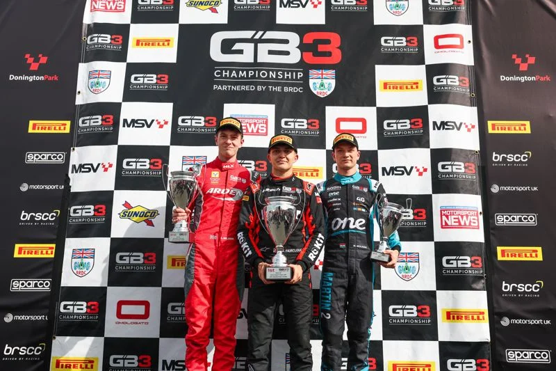 Fairclough reflects on his GB3 Donington Race 2 win as Wilson celebrates a career-best second and Molnar targets a maiden victory.