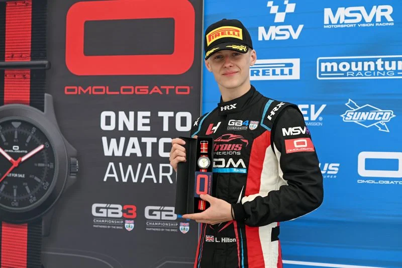 Luke Hilton secures his second Omologato One to Watch Award after scoring 59 points across the first two 2026 GB4 races at Silverstone.