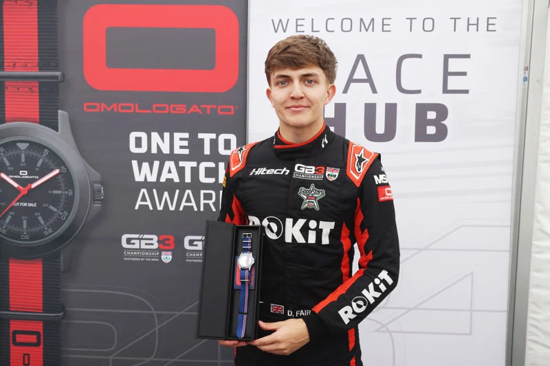 Fairclough earns his second 2026 Omologato One to Watch Award after scoring 70 points across Donington Park’s first two GB3 races.