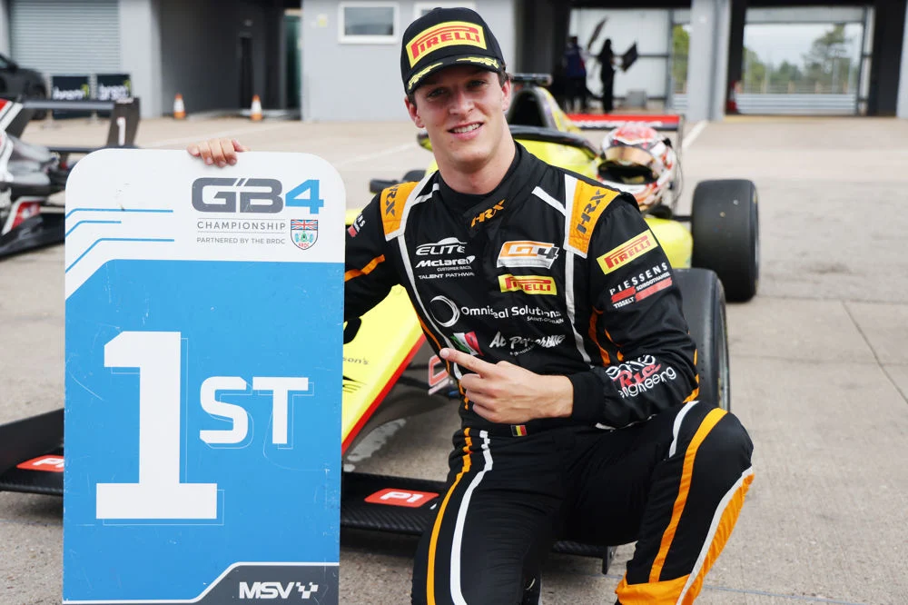 Yani Stevenheydens holds off Fred Green to claim his maiden GB4 victory in 2026 in a Safety Car-disrupted Race 2 at Donington Park.