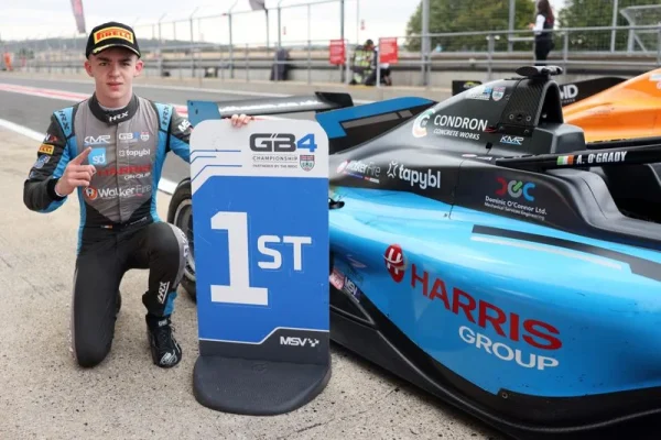 Alex O’Grady takes a 49-point GB4 lead to Brands Hatch and can seal his maiden single-seater championship in Saturday’s opening race.