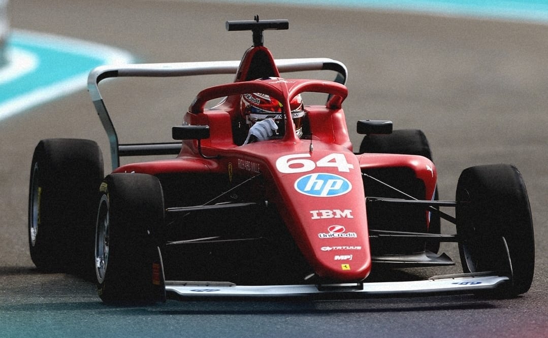 MP Motorsport driver Maya Heug driving on the track after placing P1 in Miami GP Free Practice 2
