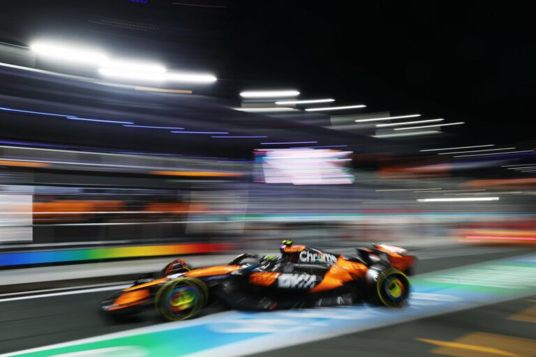 Lando Norris out on the track for the second FP session of the day