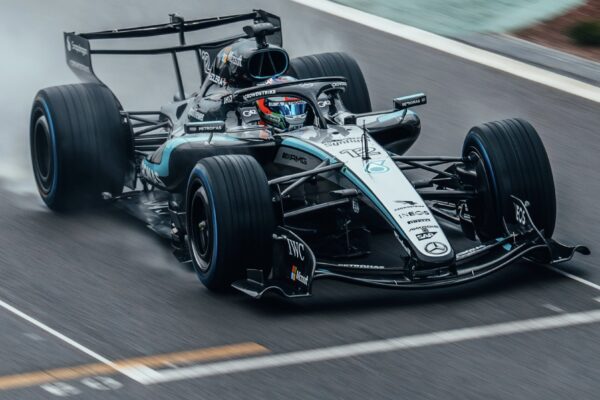 2026 Mercedes F1 cars out on track