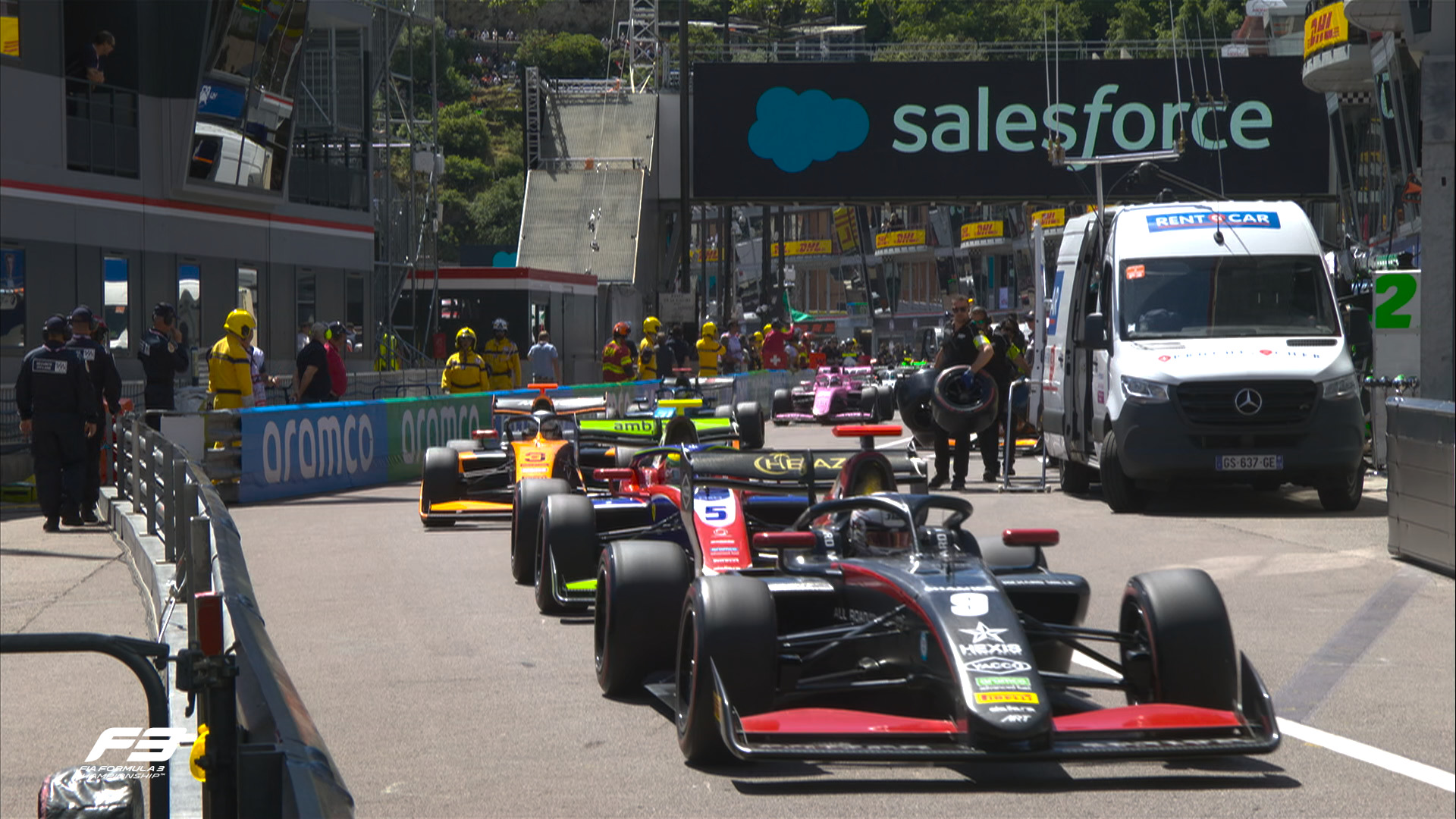F3 cars during the Qualifying session, before the penalties for the F3 Monaco GP were announced