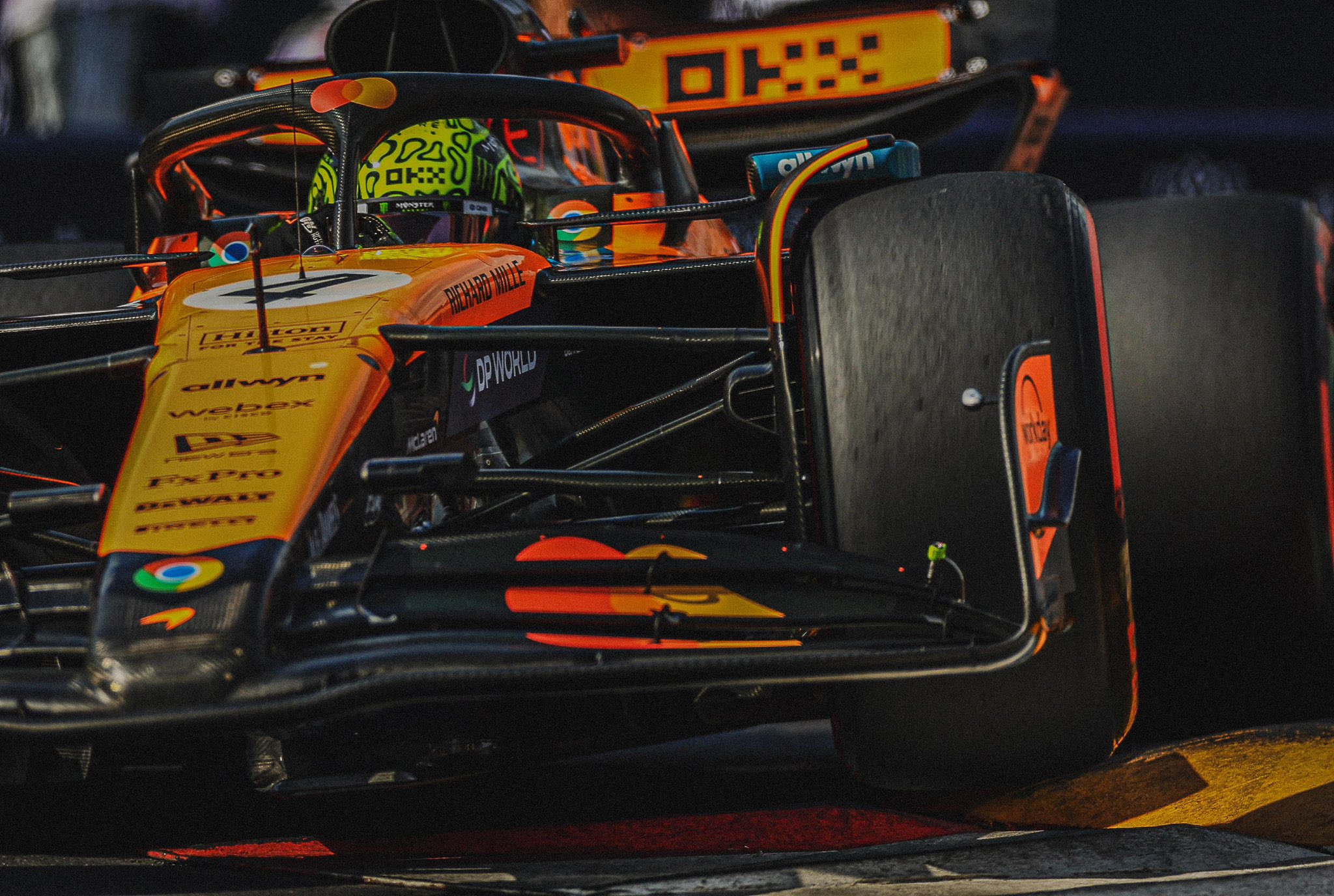 Lando Norris of McLaren Racing takes pole during qualifying for the F1 Monaco GP