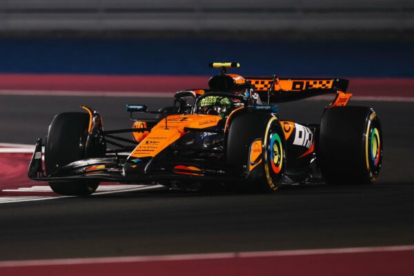 Lando Norris on track during the 2025 F1 Qatar GP.
