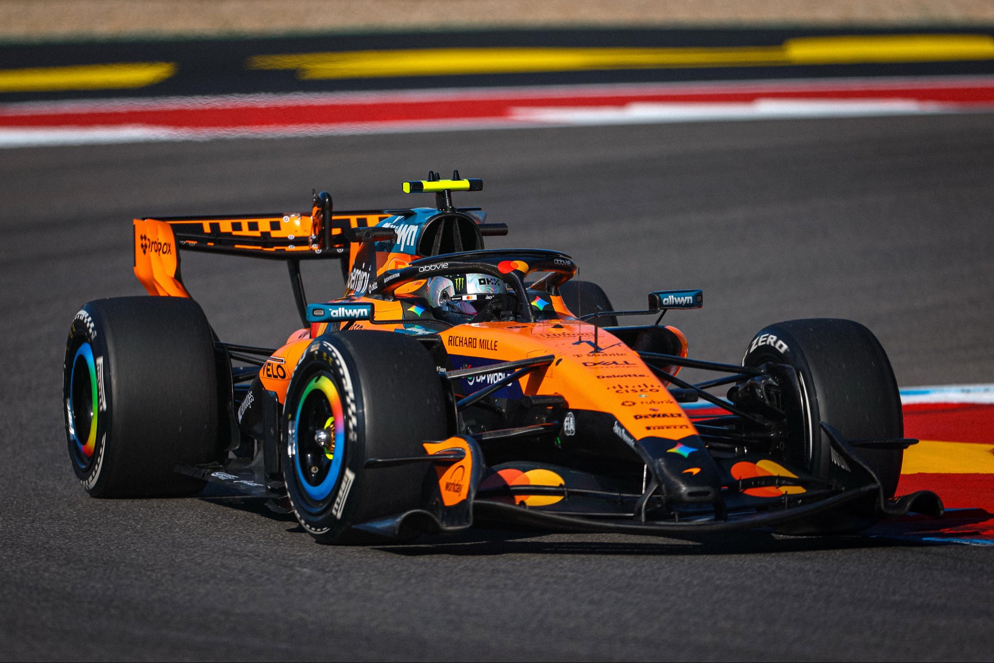 Lando Norris on track in Friday practice at the 2026 United States GP.