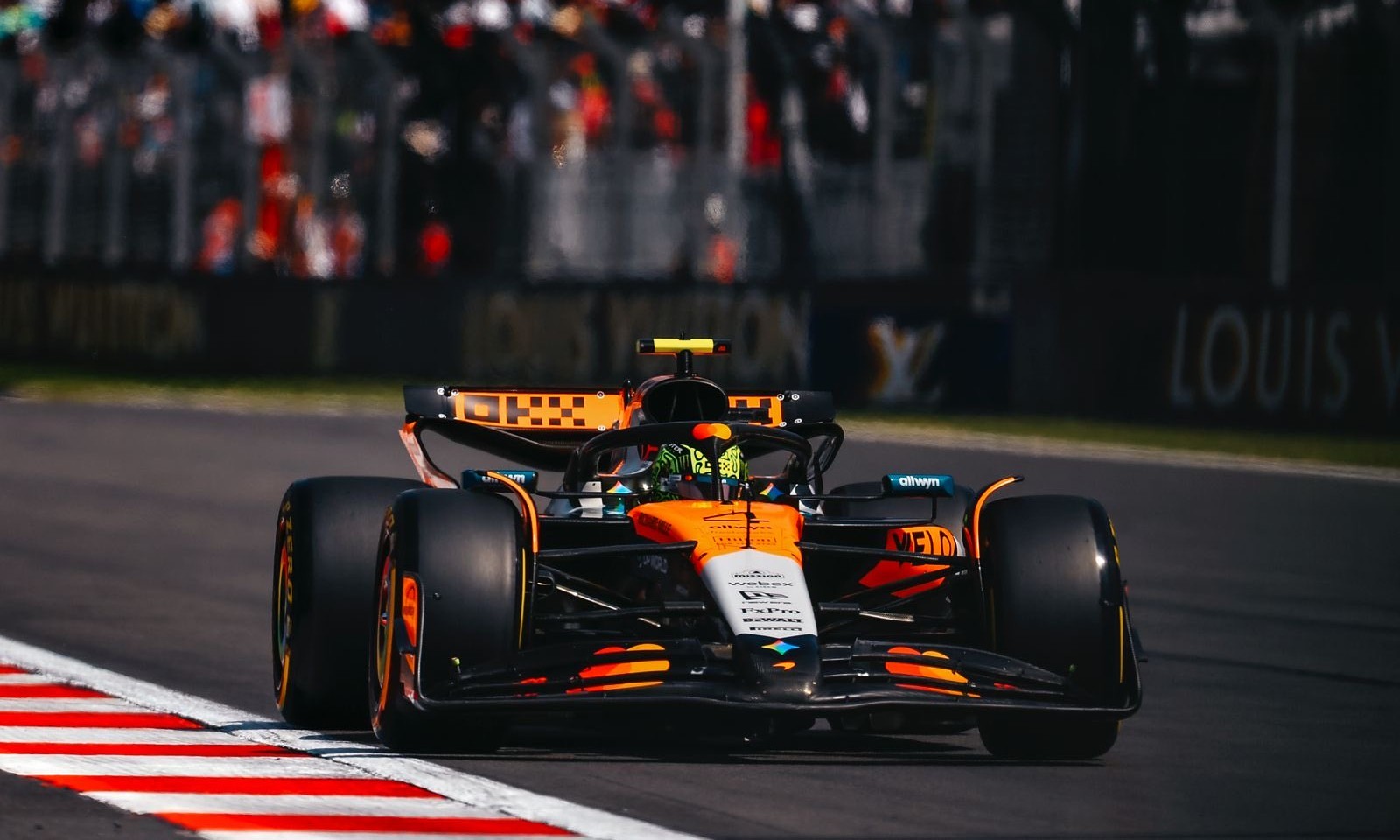 McLaren's Lando Norris during the FP3 session of the F1 Mexico City GP, after topping the time sheets